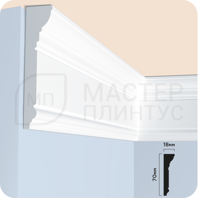 КАРНИЗ ПОЛИСТИРОЛ HI WOOD M1702 70ММ Х 18ММ Х 2,0М.