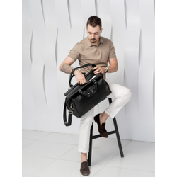 Кожаный саквояж Veano black (арт. 4004-01)