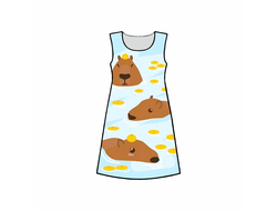 Платье 3D с полной запечаткой Капибара, Kapibara-san №7
