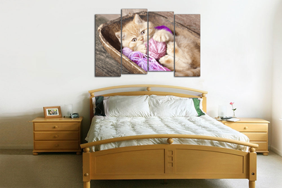 Модульная картина "Котенок с клубочком"