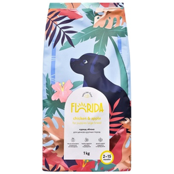 Florida сухой корм для щенков крупных пород с курицей и яблоком 1 кг