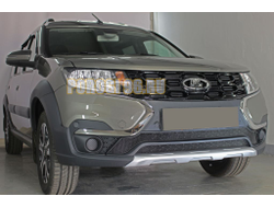 Защита радиатора Lada Largus 2021- / Largus Cross 2021- (2 части) black низ