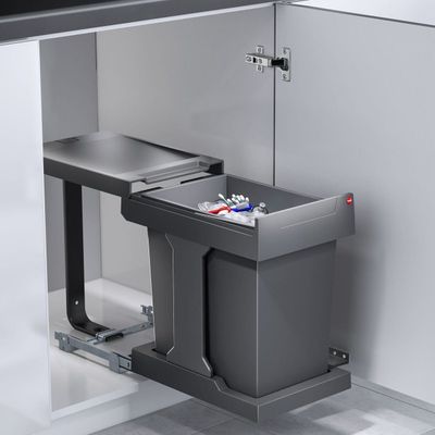 Встраиваемое мусорное ведро 20л Solo Hailo 3636001 выдвигается синхронно