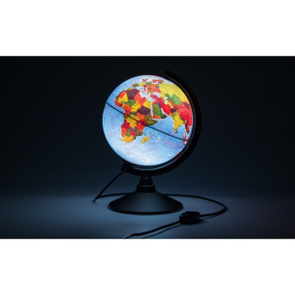 Глобус Globen, физико-политический с подсветкой, 210мм
