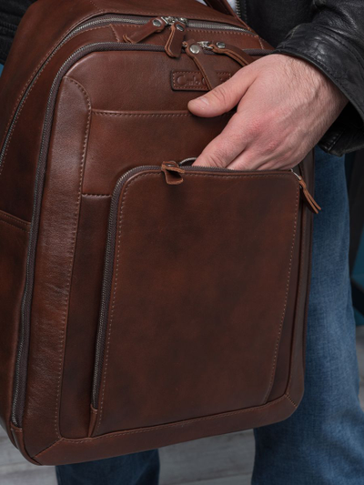 Кожаный рюкзак Montemoro Premium brown (арт. 3044-53)