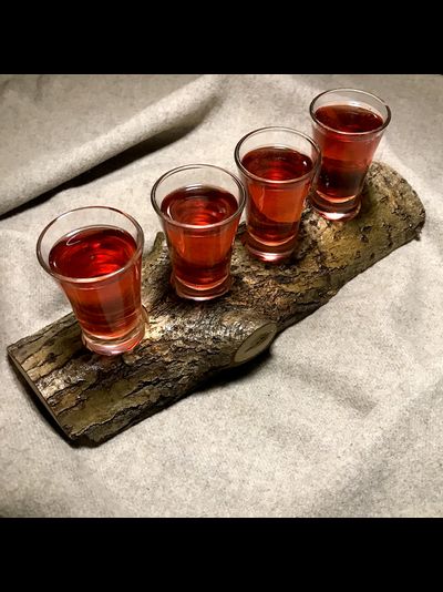 сет для рюмок из ствола дерева