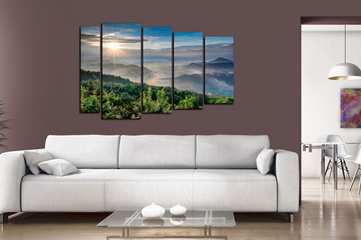 Модульная картина "Солнце и холмы"