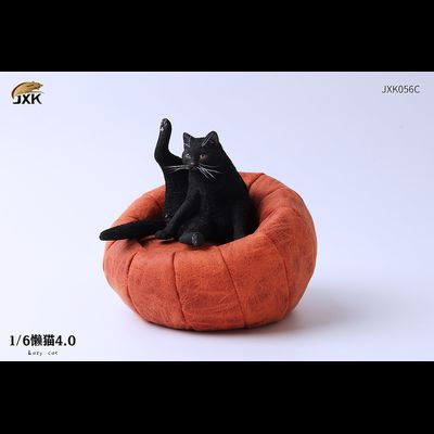Котик на пуфике (черный) - Коллекционная ФИГУРКА 1/6 scale lazy cat 4.0 (JXK056C) - JXK