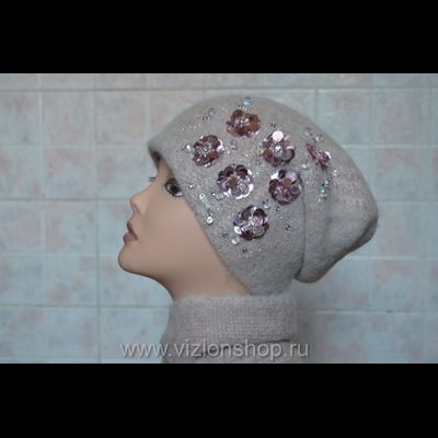 Вязаная шапка для женщин осень - зима  2018  Vizio Италия 5800 розовая