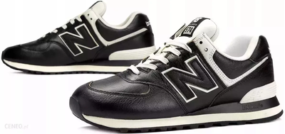 New Balance 574 Leather Black женские