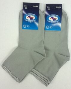 Ростекс носки медицинские женские без резинки Н-210 хлопок  с лайкрой светло-серые, 10 пар (1 упаковка)