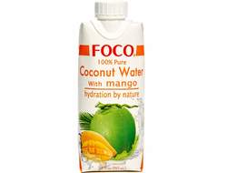 Кокосовая вода с манго без сахара, 0,33л (FOCO)
