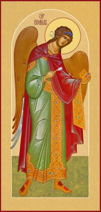 Рафаил Архангел, Святой Архистратиг. Рукописная мерная икона.