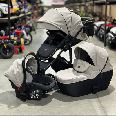 Детская коляска 3 в 1 Luxmom 808 Серый Экокожа