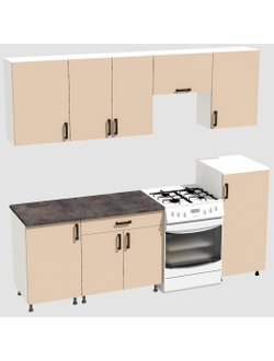 Кухня Эконом 1,8 метра с полуколонкой (1300х500) Цвет: Фон бежевый/Фон бежевый