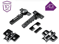 Петли и  ответные планки в черном цвете AQ