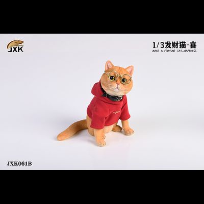 Котик в свитере и очках (рыжий) - Коллекционная ФИГУРКА 1/3 scale American Shorthair B (JXK061B) - JXK