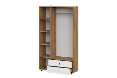 Байкал Шкаф трехстворчатый с ящиками SAFE Дуб Золотой/Белый матовый