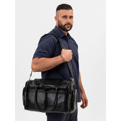 Кожаная дорожная сумка Bufaloro black (арт. 4012-01)