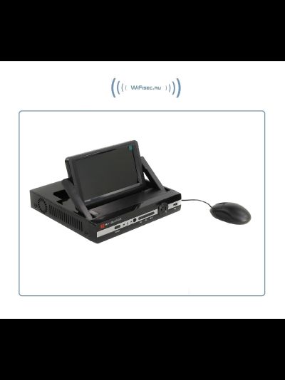 Гибридный 16 канальный (IP) или 8 канальный (аналог) видеорегистратор с монитором 7&quot;, отсек для одного HDD до 6 Тб.