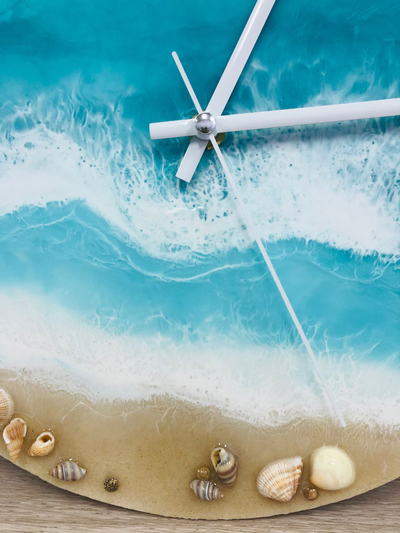 Часы из эпоксидной смолы "Море" - 2