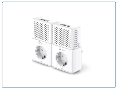 TP-LINK, HomePlug AV2 Сетевой адаптер PowerLine 1000 Мбит/с Ethernet портами 2 шт.  с розеткой (комплект 2 шт.)