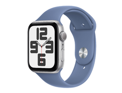 Apple Watch SE 2024 44 мм Silver Aluminum Case with Storm Blue Sport Band (Серебристый)