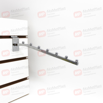 K119 Кронштейн для экономпанелей, наклонный, прямой с 7-ю шариками, d=10x10 мм, длина 300 мм, хром