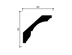 Потолочный плинтус DECOR-DIZAYN DD17, из дюрополимера, под покраску, ударопрочный, 2 метра.