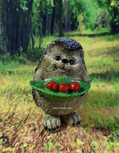 ЁЖИК С ЯБЛОЧКАМИ  15*10см  0,4кг   полистоун Россия 672/012432   Ежик - символ защиты и удачи. Защищайте свой дом и участок с помощью этих милых зверьков.