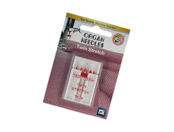 Иглы для бытовых швейных машин "ORGAN"  двойные трикотаж 1шт. в пенале №75/4