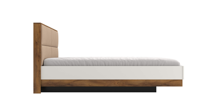 Офелия 08.21 (ш.1600) Кровать двойная (белый/таксония, черный/ткань велюр тенерифе корица) (без основания)