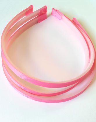Ободок, материал пластик - репсовая лента, толщина 1 см, цвет темно розовый