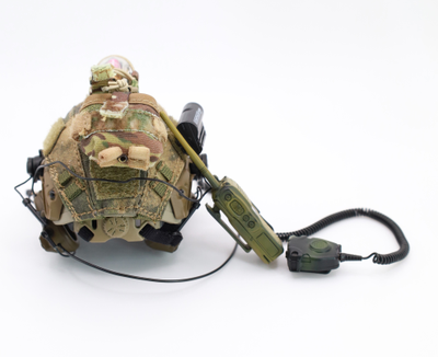Шлем Fast с ПНВ, наушниками и радиостанцией в масштабе 1/6 (78097) - Damtoys