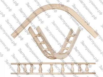Балюстрада R 150 из берёзы с балясиной 40 мм. Высота изделия 56 мм.