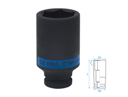 Головка торцевая ударная глубокая шестигранная 1/2", 32 мм KING TONY 443532M