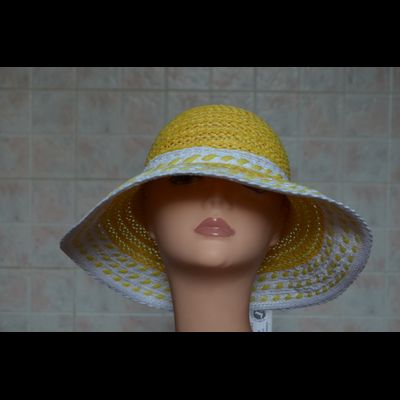 Желтая женская шляпа с белыми полями Vizio Италия 5710 FF2