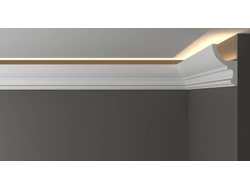 Потолочный плинтус для подсветки DECOR-DIZAYN DD507, из дюрополимера, под покраску, ударопрочный, 2 метра