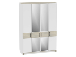 Спальня AURELIO (АУРЕЛИО) - AURELIO 555 Шкаф для одежды и белья Белый-Блеквуд Сатиновый