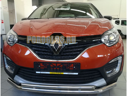 Защита переднего бампера d60/42 для Renault Kaptur (2017-...)