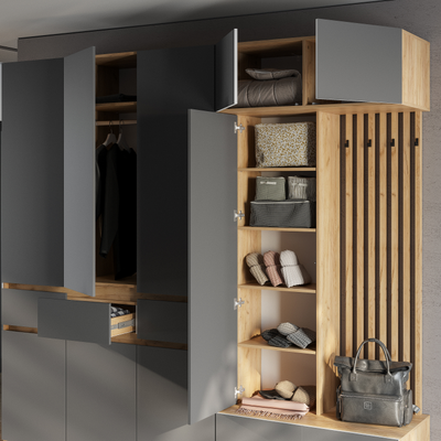 Прихожая Багира ПР-03 крафт /графит (Мебелони)