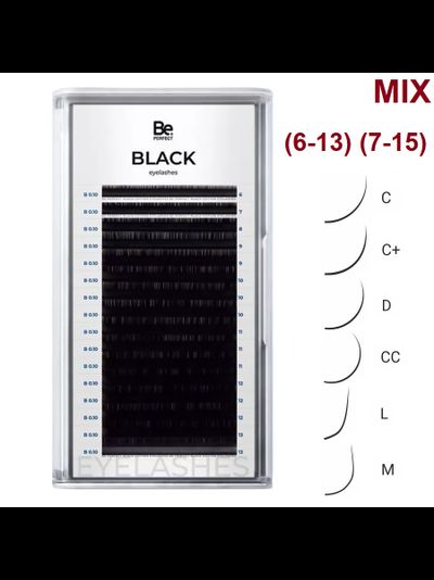 Ресницы чёрные Be PERFECT «BLACK» - MIX (16 линий)