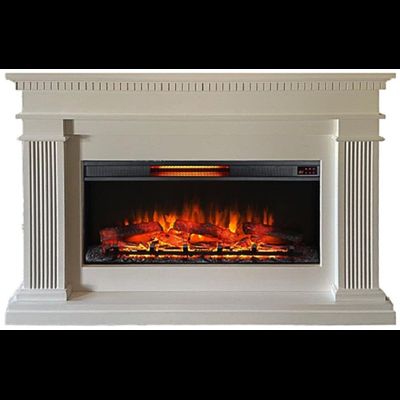 Линейный электрокамин Грейс бежевый с очагом Foton 42 LED FX QZ