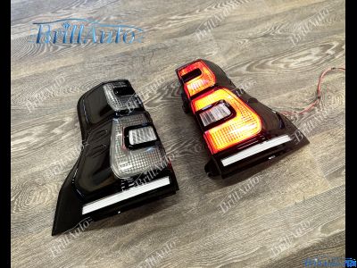 Стопы Toyota Land Cruiser Prado 150 2009-2017 стиль 2018+ с анимацией (дымчатые)