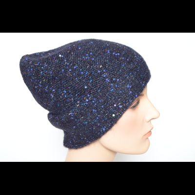 Синяя меланжевая шапка с пайетками Vizio Италия 6926 CL