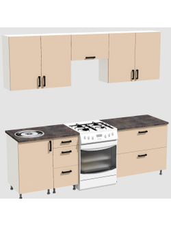 Кухня Эконом 1,8 метра (900х900) Цвет: Фон бежевый/Фон бежевый