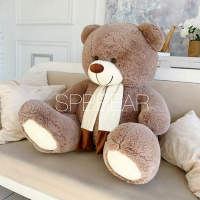 Большой плюшевый медведь 140 см кофейный Барни