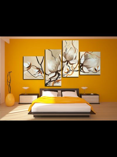 Модульная картина "Белые взрывы"