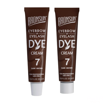 BRONSUN Крем-краска для бровей и ресниц BRC-0007, темно-коричневый №7, 15мл