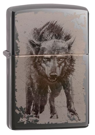 Зажигалка "ZIPPO" Wolf Design Black Ice® 49073
